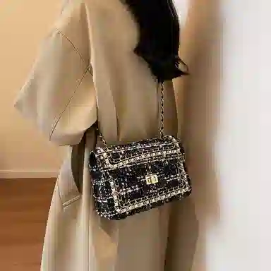 Jane Klain Black Chain Shoulder Bag