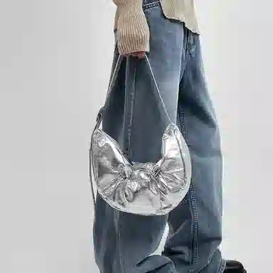 Jane Klain Denim Shoulder Bag