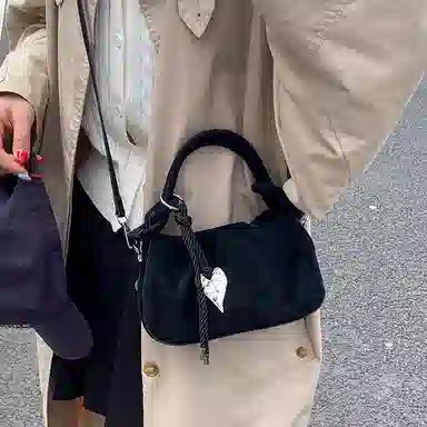 JANE KLAIN Vintage Suede Cloud Bag