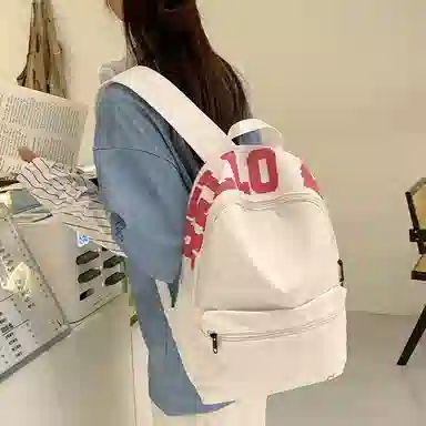 JANE KLAIN Simple Colorblock Backpack White Yellow