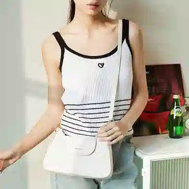 Jane Klain Woven Checkered Shoulder Bag