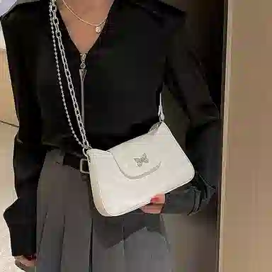 Jane Klain Baguette Bag Off-White