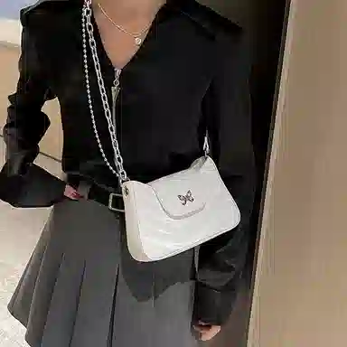 Jane Klain Baguette Bag Off-White