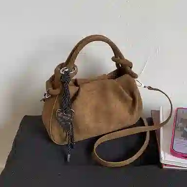 JANE KLAIN Vintage Suede Cloud Bag