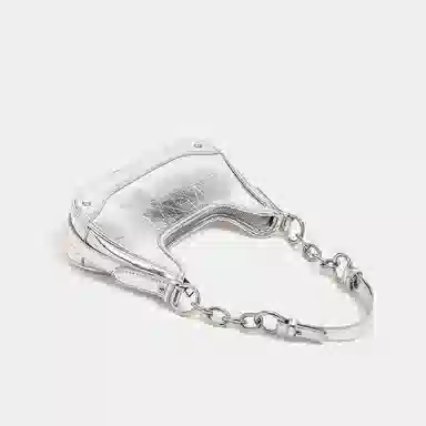 JANE KLAIN Simple Shoulder Bag Dark Night Black Silver