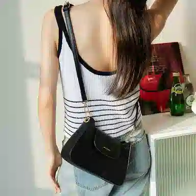 Jane Klain Woven Checkered Shoulder Bag