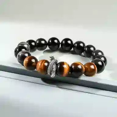 【福佑灵蛇】 印象眸 新中式小众设计精致简约气质通勤风生肖蛇转运珠单圈手饰 礼盒包装#好运 黑曜石 手串 男女同款情侣款