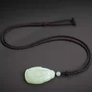 印象眸 新中式古风国潮观音佛公 和田玉 项链 男女同款情侣款 青白玉