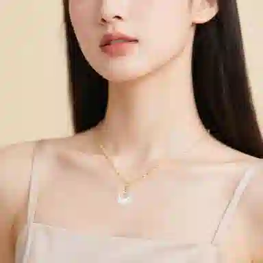 【福运常伴】 印象眸 新中式平安扣时尚精致简约百搭气质高级感显白清冷感如意扣锁骨链 礼盒包装#好运 玉髓 项链 女款