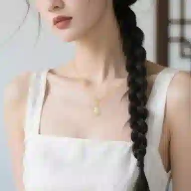 印象眸 【平安福禄】新中式国风竹叶节节高升上岸通勤风百搭贵气感冷淡风气质优雅福气满满葫芦锁骨链 礼盒包装#好运 玉髓 项链 女款