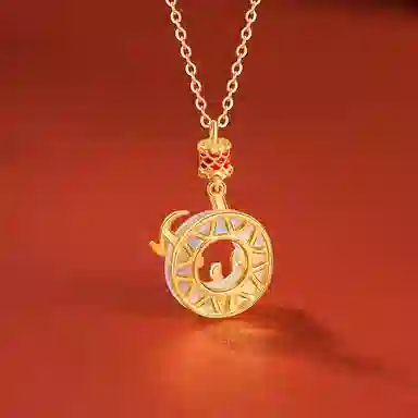 【好运锦鲤】 印象眸 新中式平安扣国潮小众设计时来运转前程似锦上上签精致富贵气质显白逢考必过上岸 礼盒包装 玉髓 项链 女款