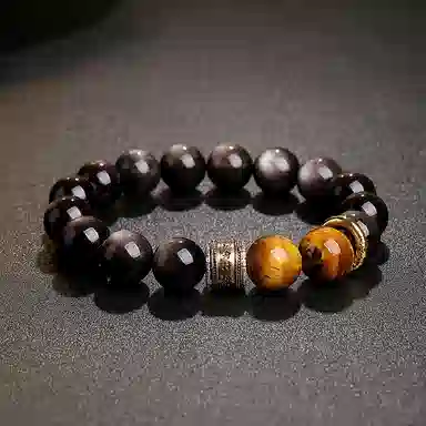 印象眸 新中式小众设计精致简约高级感转运珠财多福诸事顺利手饰#好运 黑曜石 手串 男女同款情侣款