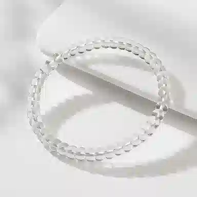 印象眸 新中式小众精致气质时尚素圈转运珠诸事顺利平安喜乐单圈手饰#好运天然 白水晶 手串 女款