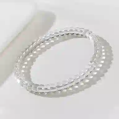 印象眸 新中式小众精致气质时尚素圈转运珠诸事顺利平安喜乐单圈手饰#好运天然 白水晶 手串 女款