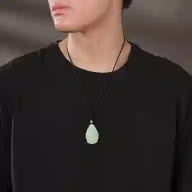 印象眸 新中式古风国潮观音佛公 和田玉 项链 男女同款情侣款 青白玉
