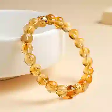 印象眸 新中式精致简约化茧成蝶气质小众设计多财多福时来运转八方来财蝴蝶福蝶礼盒包装好运天然 黄水晶 手串 女款