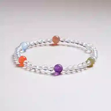 印象眸 新中式素圈转运珠精致简约气质百搭多宝圆珠单圈手饰 礼盒包装#好运天然 白水晶 手串 女款