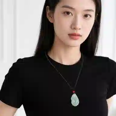 印象眸 玉貔貅 新中式古风经典瑞兽玉吊坠 天山翠 项链 女款 #礼盒