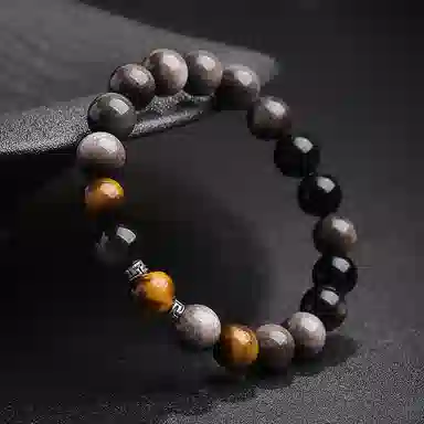 印象眸 新中式小众设计精致简约高级感气质单圈诸事顺利玉手饰 礼盒包装#好运 黑曜石 手串 男女同款情侣款