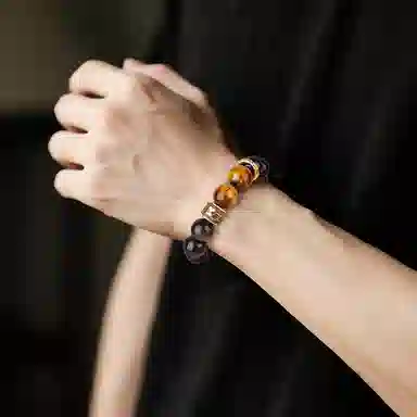 印象眸 新中式小众设计精致简约高级感转运珠财多福诸事顺利手饰#好运 黑曜石 手串 男女同款情侣款