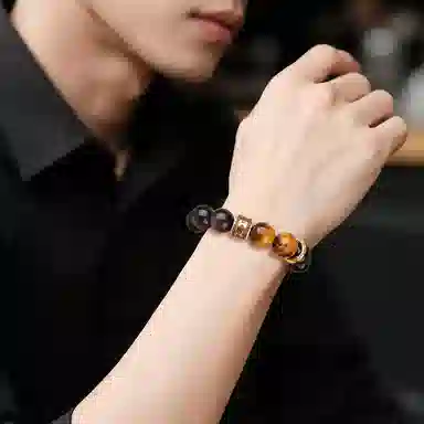 印象眸 新中式小众设计精致简约高级感转运珠财多福诸事顺利手饰#好运 黑曜石 手串 男女同款情侣款