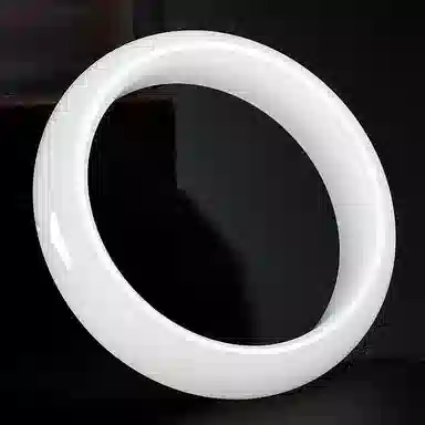 印象眸 白月光平安镯 新中式古风国潮精致轻奢优雅素净素圈白透 金丝玉 玉石手镯 女款 礼品 礼盒包装