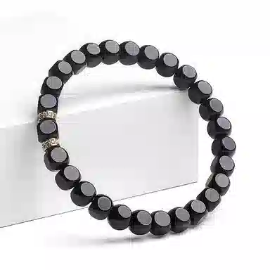 印象眸 新中式精致简约通勤古风高级感小众设计气质显白时尚黑方糖转运珠手饰 礼盒包装#好运天然 玛瑙 手串 男女同款情侣款