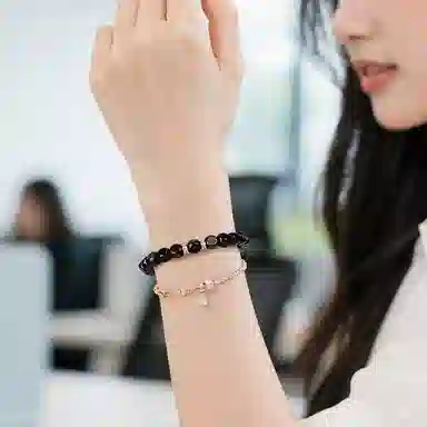 印象眸 新中式精致简约通勤古风高级感小众设计气质显白时尚黑方糖转运珠手饰 礼盒包装#好运天然 玛瑙 手串 男女同款情侣款