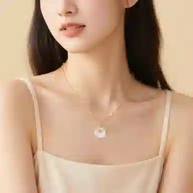 【福运常伴】 印象眸 新中式平安扣时尚精致简约百搭气质高级感显白清冷感如意扣锁骨链 礼盒包装#好运 玉髓 项链 女款