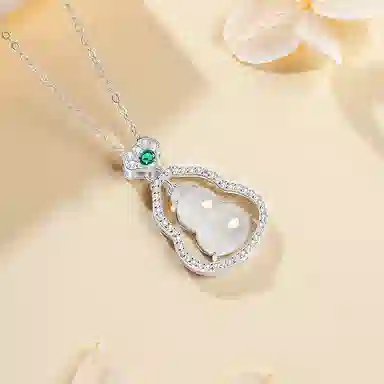 【平安福禄】 印象眸 新中式清冷淡风气质优雅福气满满国潮轻奢显白网红百搭如意葫芦贵气感锁骨链 礼盒包装#好运 玉髓 项链 女款