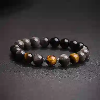 印象眸 新中式小众设计精致简约高级感气质单圈诸事顺利玉手饰 礼盒包装#好运 黑曜石 手串 男女同款情侣款