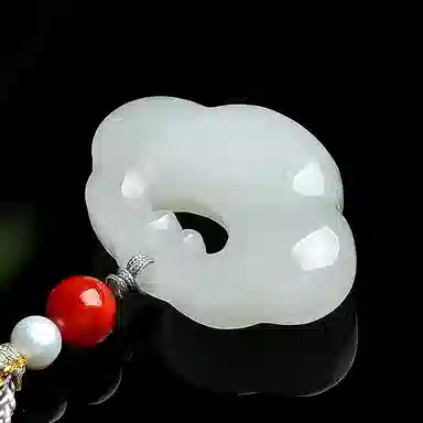 印象眸 如意锁 新中式古风经典平安锁 天山翠 项链 男女同款情侣款