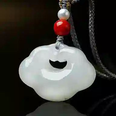 印象眸 如意锁 新中式古风经典平安锁 天山翠 项链 男女同款情侣款