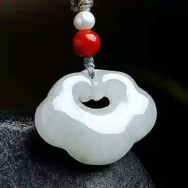 印象眸 如意锁 新中式古风经典平安锁 天山翠 项链 男女同款情侣款