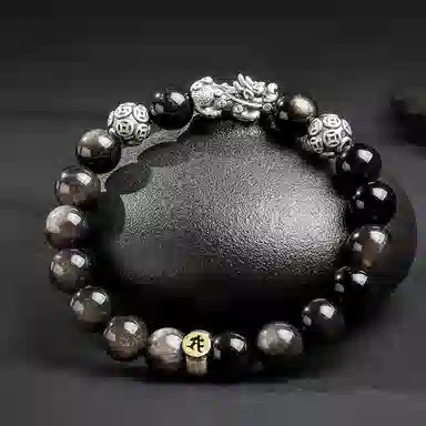 【来财貔貅】 印象眸 新中式多财多福诸事顺遂吞金兽国潮素圈转运珠时尚高级感日常通勤风瑞兽手饰 #好运 黑曜石 手串 男款