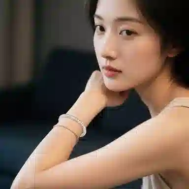 印象眸 新中式小众精致气质时尚素圈转运珠诸事顺利平安喜乐单圈手饰#好运天然 白水晶 手串 女款