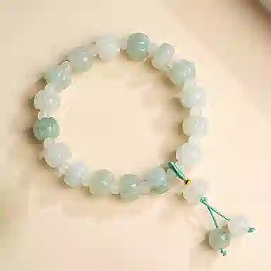 印象眸 转运  新中式古风简约经典设计感纳福念珠手持 天山翠 玉石手串 女款