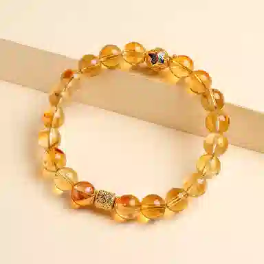 印象眸 新中式精致简约化茧成蝶气质小众设计多财多福时来运转八方来财蝴蝶福蝶礼盒包装好运天然 黄水晶 手串 女款