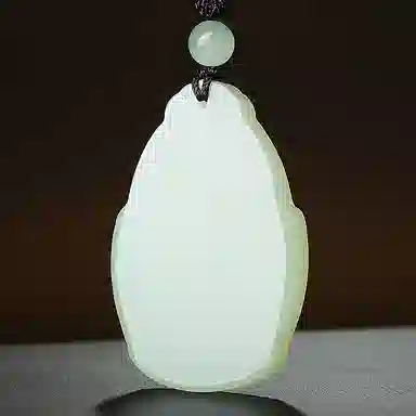 印象眸 新中式古风国潮观音佛公 和田玉 项链 男女同款情侣款 青白玉
