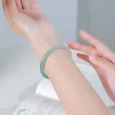 印象眸 新中式青山黛国潮白月光古风显白精致温柔素雅温婉气质 礼盒包装 玉髓 手镯 女款