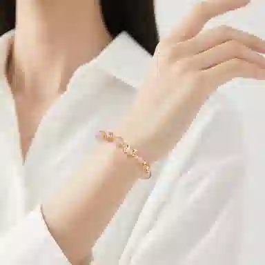 印象眸 新中式旺桃花转运国潮甜美风高级感气质百搭时来运转蝴蝶福蝶手饰 #好运 粉水晶 手串 女款