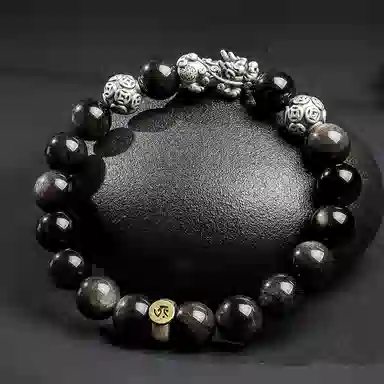 【来财貔貅】 印象眸 新中式多财多福诸事顺遂吞金兽国潮素圈转运珠时尚高级感日常通勤风瑞兽手饰 #好运 黑曜石 手串 男款