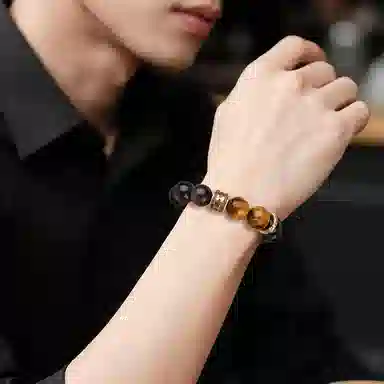 印象眸 新中式精致简约高级感转运珠单圈多财多福诸事顺利通勤古风手饰 礼盒包装#好运 黑曜石 手串 男女同款情侣款