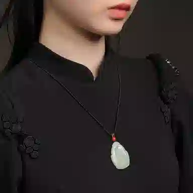 印象眸 新中式古风国潮观音佛公 和田玉 项链 男女同款情侣款 青白玉