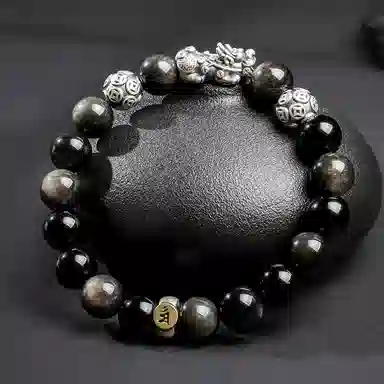 【来财貔貅】 印象眸 新中式多财多福诸事顺遂吞金兽国潮素圈转运珠时尚高级感日常通勤风瑞兽手饰 #好运 黑曜石 手串 男款
