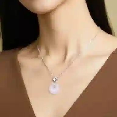 【四季予你】 印象眸 新中式幸运四叶草平安扣精致简约小众优雅时尚日常通勤风锁骨链 礼盒包装#好运 玉髓 项链 女款