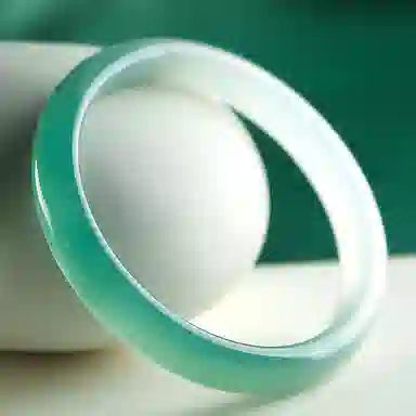 印象眸 新中式青山黛国潮白月光古风显白精致温柔素雅温婉气质 礼盒包装 玉髓 手镯 女款