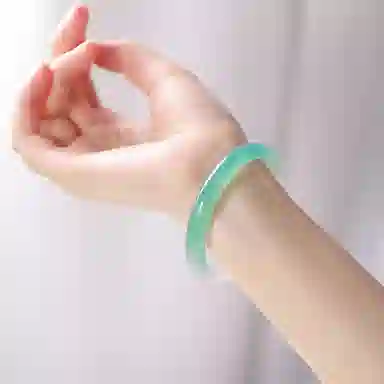 印象眸 新中式青山黛国潮白月光古风显白精致温柔素雅温婉气质 礼盒包装 玉髓 手镯 女款