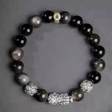【来财貔貅】 印象眸 新中式多财多福诸事顺遂吞金兽国潮素圈转运珠时尚高级感日常通勤风瑞兽手饰 #好运 黑曜石 手串 男款