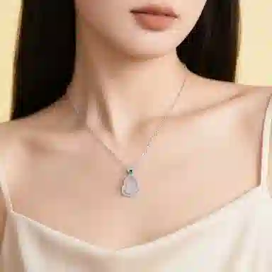 【平安福禄】 印象眸 新中式清冷淡风气质优雅福气满满国潮轻奢显白网红百搭如意葫芦贵气感锁骨链 礼盒包装#好运 玉髓 项链 女款